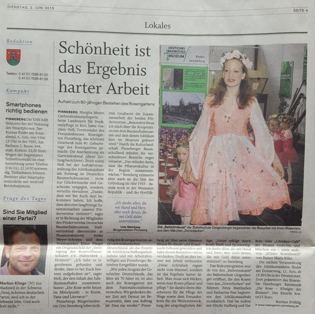 Pinneberger Tageblatt – Rosengarten-Jubiläum