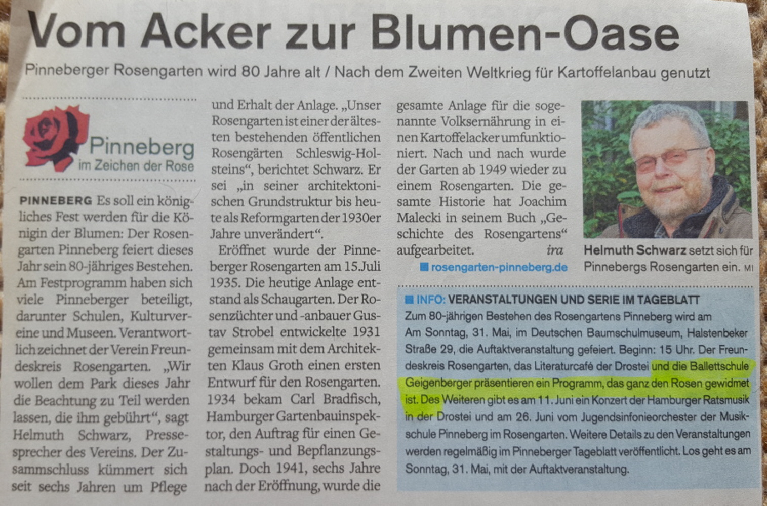 Pinneberger Tageblatt, Mai 2015